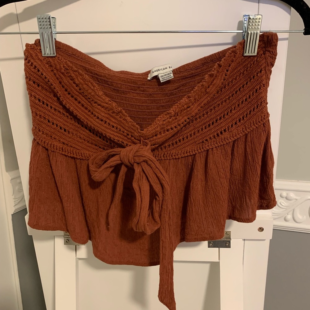 strapless crop blouse